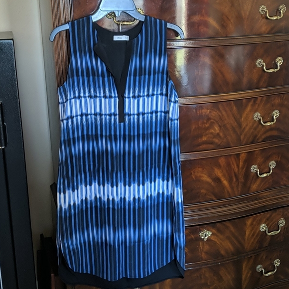 Sold Vince Printed Tie Dye Double Layer Dress  - Picture 4 of 8